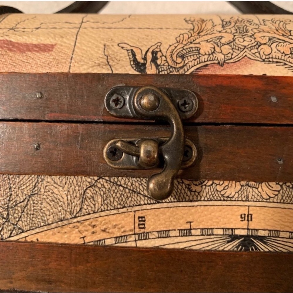 Vintage Style Wooden Treasure Chest - wine storage